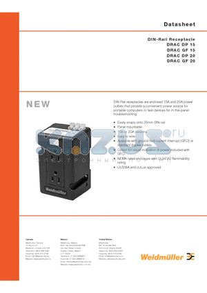 DRACDP15 datasheet - DIN-Rail Receptacle