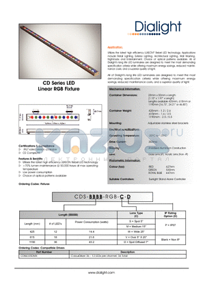 CDS-1190-RGB-W datasheet - CD Series LED Linear RGB Fixture