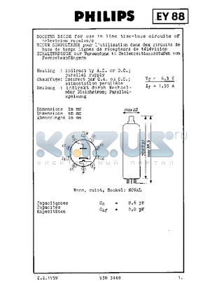 EY88 datasheet - BOOSTER DIODE