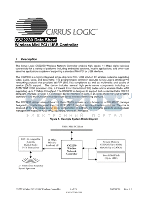 CS22230 datasheet - WIRELESS PCI/USB CONTROLLER