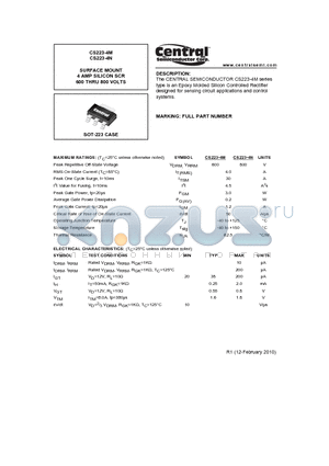CS223-4M datasheet - SURFACE MOUNT 4 AMP SILICON SCR 600 THRU 800 VOLTS