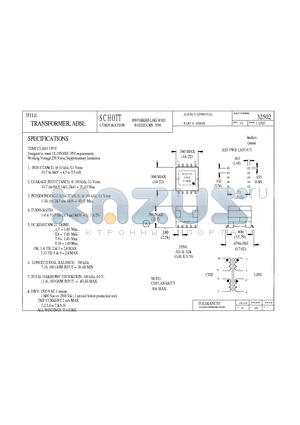 32502 datasheet - TRANSFORMER, ADSL