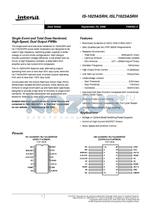 5962F0251102VEC datasheet - Single Event and Total Dose Hardened, High-Speed, Dual Output PWMs