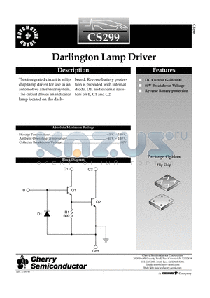 CS299 datasheet - Darlington Lamp Driver