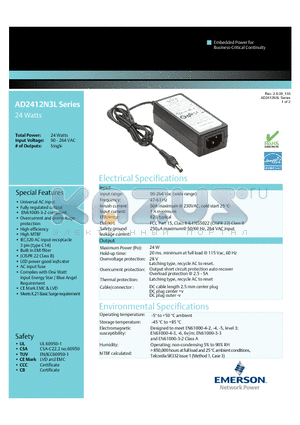 AD2412N3L datasheet - Universal AC input