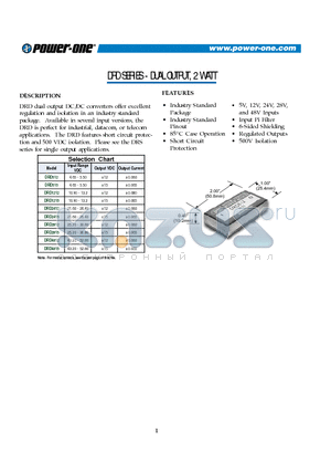 DRD1215 datasheet - DUAL OUTPUT, 2 WATT