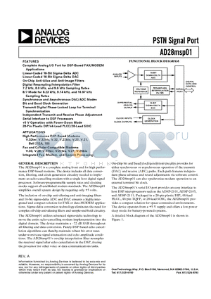 AD28MSP01 datasheet - PSTN Signal Port