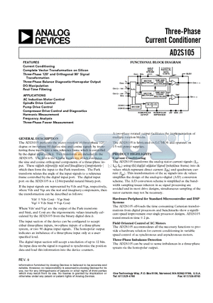 AD2S105AP datasheet - Three-Phase Current Conditioner