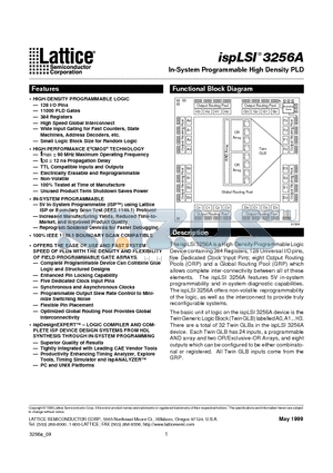 3256A datasheet - In-System Programmable High Density PLD