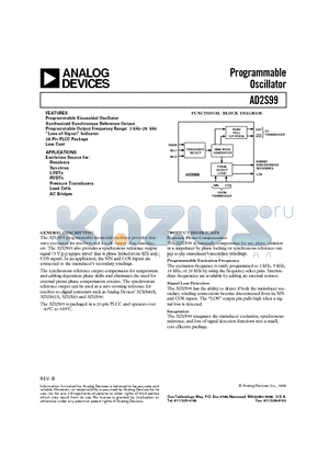 AD2S99 datasheet - Programmable Oscillator