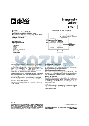 AD2S99AP datasheet - Programmable Oscillator