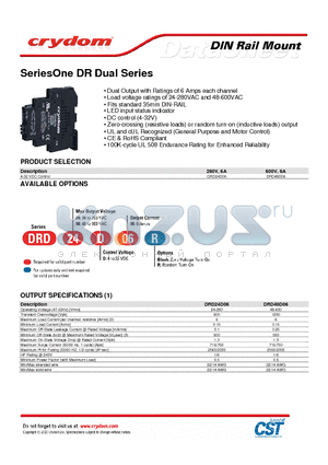 DRD48D06 datasheet - Dual Output with Ratings of 6 Amps each channel