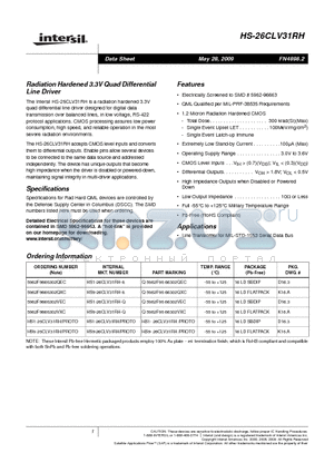 5962F9666302QEC datasheet - Radiation Hardened 3.3V Quad Differential Line Driver