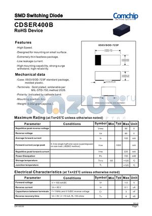 CDSER400B datasheet - SMD Switching Diode