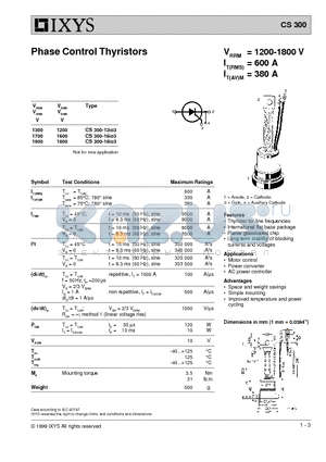 CS300-12IO3 datasheet - Phase Control Thyristors