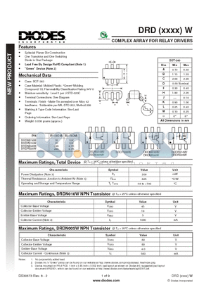 DRDNB16W datasheet - COMPLEX ARRAY FOR RELAY DRIVERS