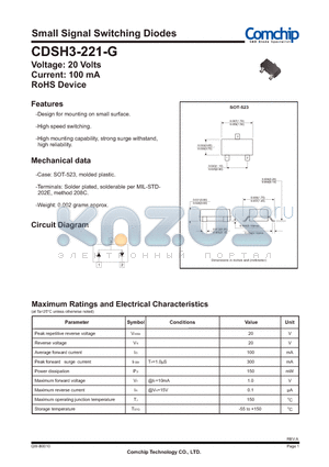 CDSH3-221-G_12 datasheet - Small Signal Switching Diodes