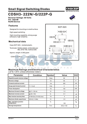 CDSH3-222N-G datasheet - Small Signal Switching Diodes