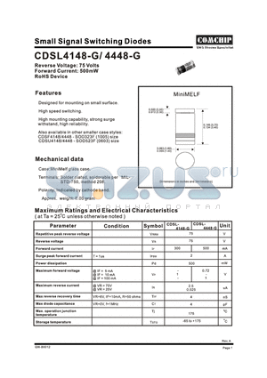 CDSL4148-G datasheet - Small-Signal Switching Diode