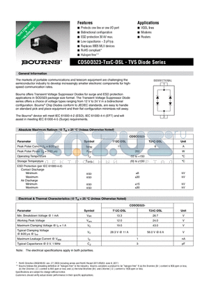 CDSOD323-TXXC-DSL datasheet - TVS Diode Series