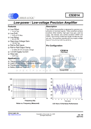 CS3014-FSZ datasheet - Low-power / Low-voltage Precision Amplifier