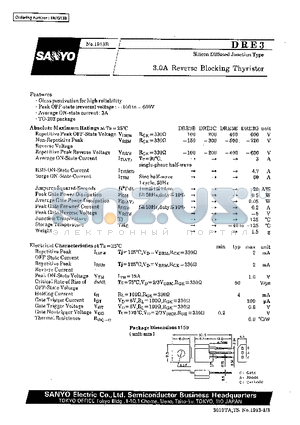 DRE3B datasheet - 3.0A Reverse Blocking Thyristor