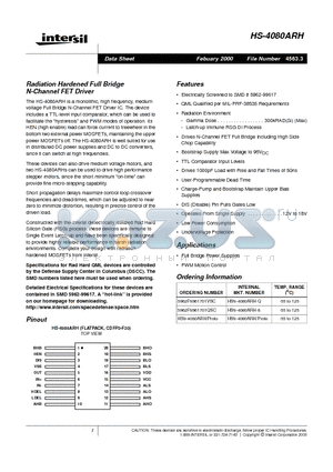 5962F9961701QSC datasheet - Radiation Hardened Full Bridge N-Channel FET Driver