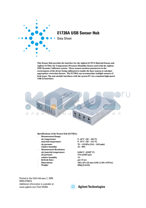 E1736A datasheet - USB Sensor Hub