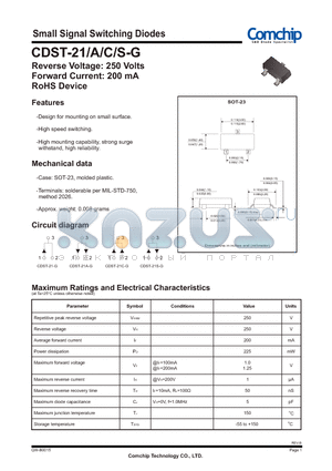 CDST-21 datasheet - Small Signal Switching Diodes