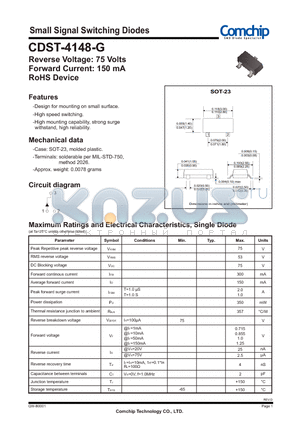 CDST-4148-G datasheet - Small Signal Switching Diodes