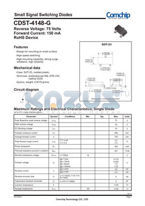 CDST-4148-G_12 datasheet - Small Signal Switching Diodes