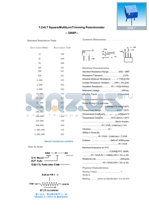 3266P datasheet - 7.26.7 Square/Multiturn/Trimming Potentiometer