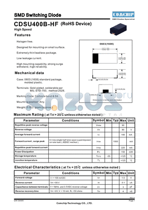 CDSU400B-HF datasheet - SMD Switching Diode