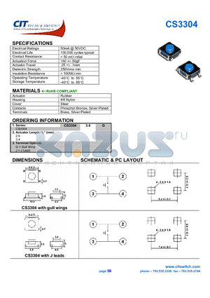 CS33043.4J datasheet - CIT SWITCH