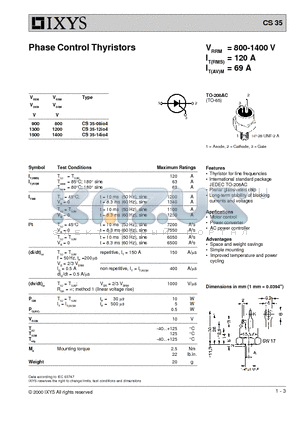 CS35 datasheet - Phase Control Thyristors