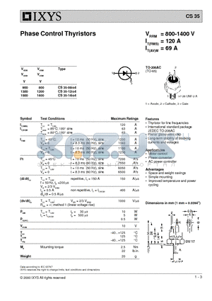 CS35-14IO4 datasheet - Phase Control Thyristors