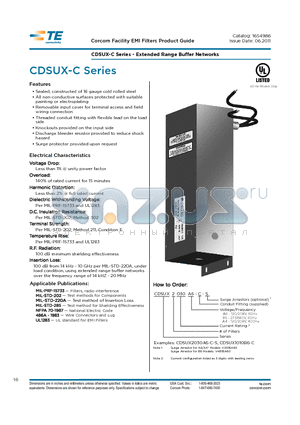 CDSUX-C datasheet - CDSUX-C Series - Extended Range Buffer Networks