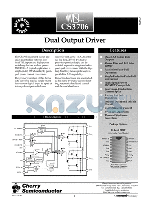 CS3706 datasheet - Dual Output Driver