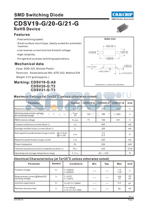 CDSV20-G datasheet - SMD Switching Diode