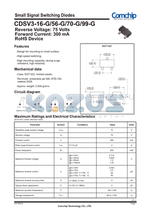 CDSV3-16-G datasheet - Small Signal Switching Diodes