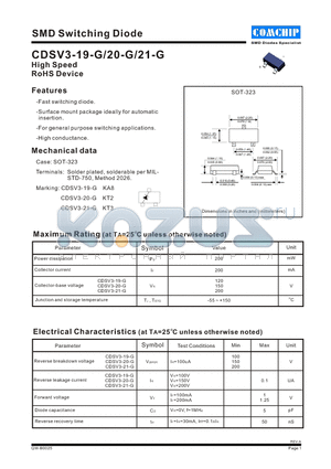CDSV3-19-G datasheet - SMD Switching Diode