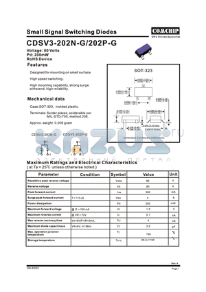 CDSV3-202P-G datasheet - Small-Signal Switching Diode