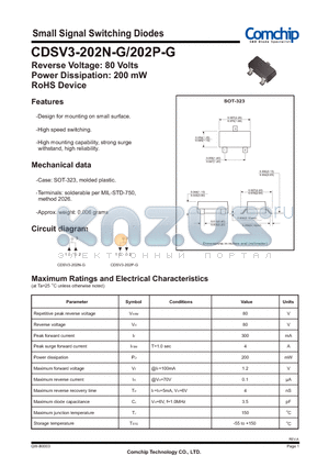 CDSV3-202N-G datasheet - Small Signal Switching Diodes