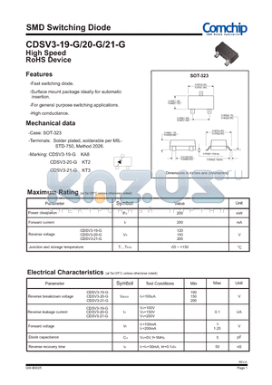 CDSV3-21-G datasheet - SMD Switching Diode
