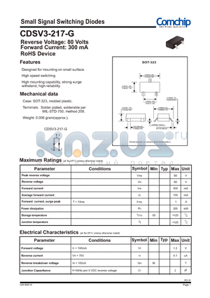 CDSV3-217-G datasheet - Small Signal Switching Diodes