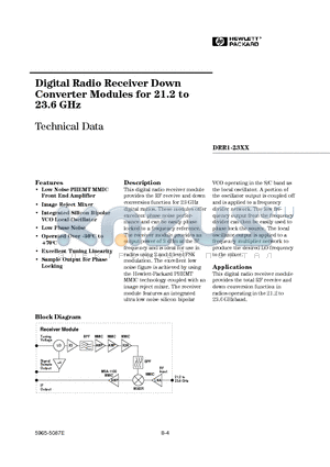 DRR1-23XX datasheet - Digital Radio Receiver Down Converter Modules for 21.2 to 23.6 GHz