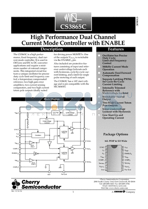 CS3865C datasheet - High Performance Dual Channel Current Mode Controller with ENABLE