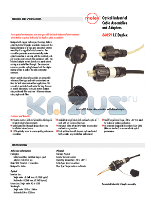 86059-1110 datasheet - Optical Industrial Cable Assemblies and Adapters