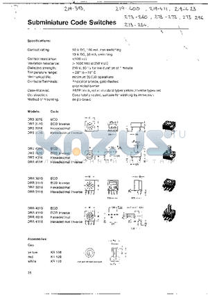 DRS3016 datasheet - Subminiature Code Switches