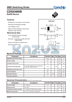 CDSX400B_12 datasheet - SMD Switching Diode